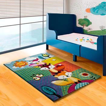 Alfombras 100% Polipropileno HEAT-SET FRISÈ Alfombra infantil bosque multi
